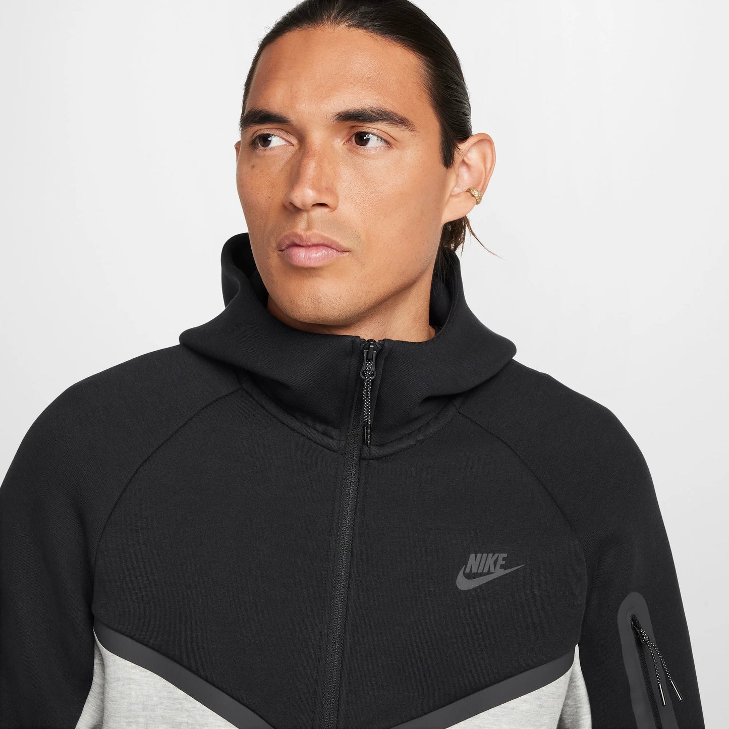 Conjunto Nike Tech Casaca + Buzo Negra / Gris