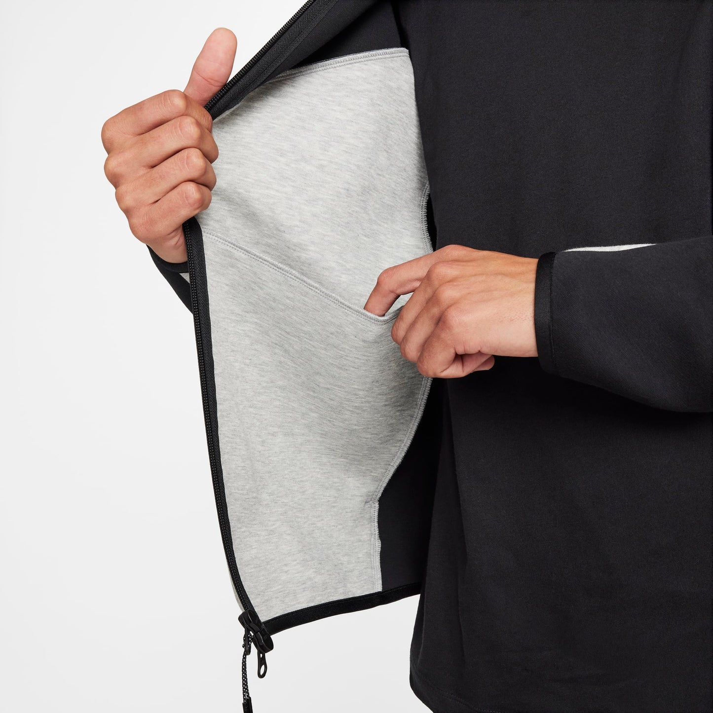 Conjunto Nike Tech Casaca + Buzo Negra / Gris