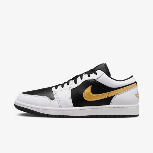 Air Jordan 1 Low Shoes White Metallic Gold Black