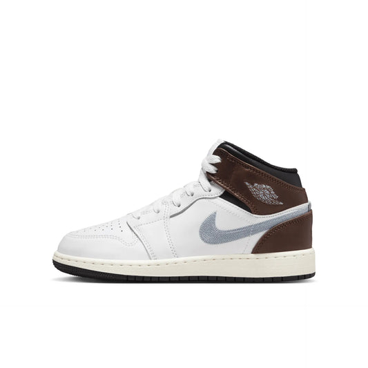 Air Jordan 1 Mid SE GS Brown Blue Grey