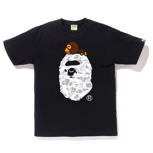 BAPE SPACE CAMO MILO  ON BIG APE TEE BLACK